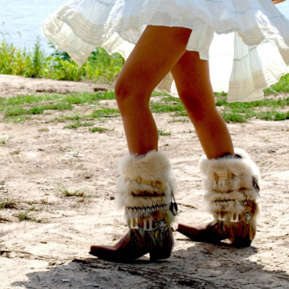upcycled embellished vintage boho cowboy boots 9.5 - Picture 5 of 5